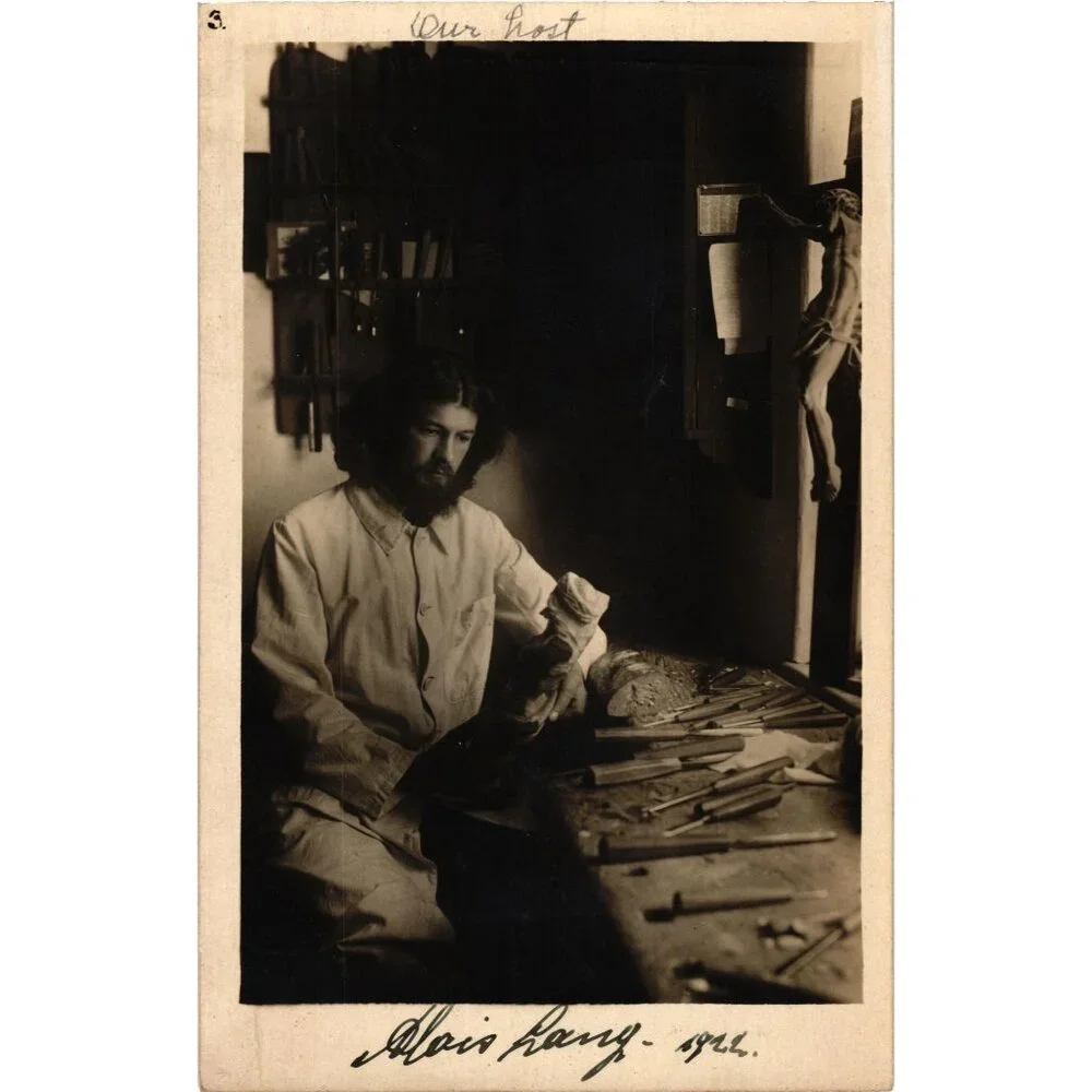 Antique Early 20th Century Photographic Postcard Alois Lang 1912 Black & White P